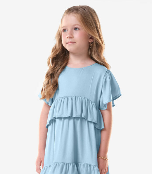 Vestido Infantil Menina Viscose Trick Nick Azul