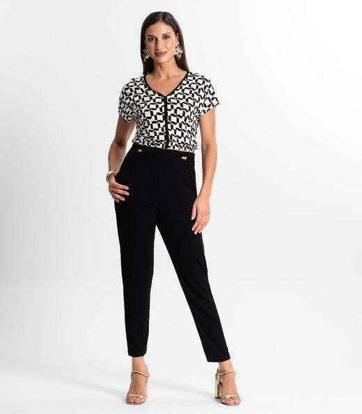 Blusa Feminina Manga Curta Rovitex Preto