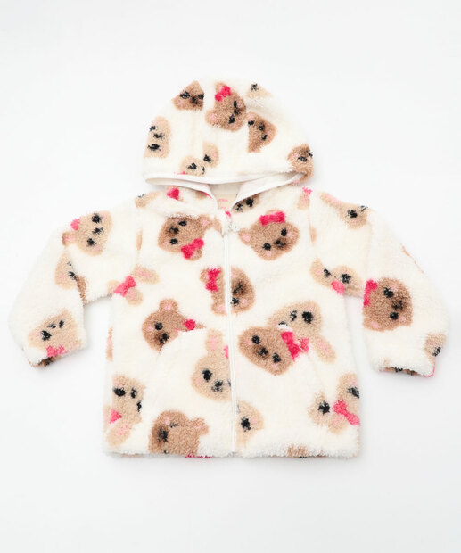 Image_Jaqueta infantil Sherpa Ursinhos Capuz Marisa Tam 1 a 3 Bege