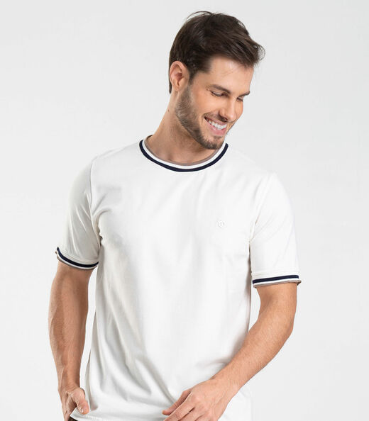 Camiseta Masculina Cotton e Retilinea Diametro Bege