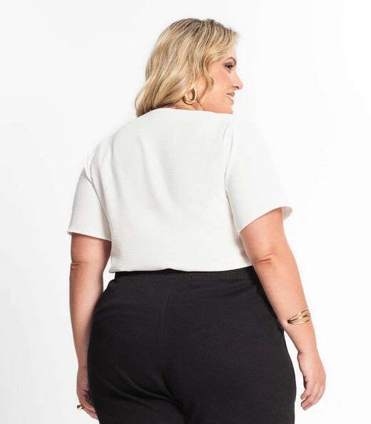 Blusa Feminina Plus Size Secret Glam Bege