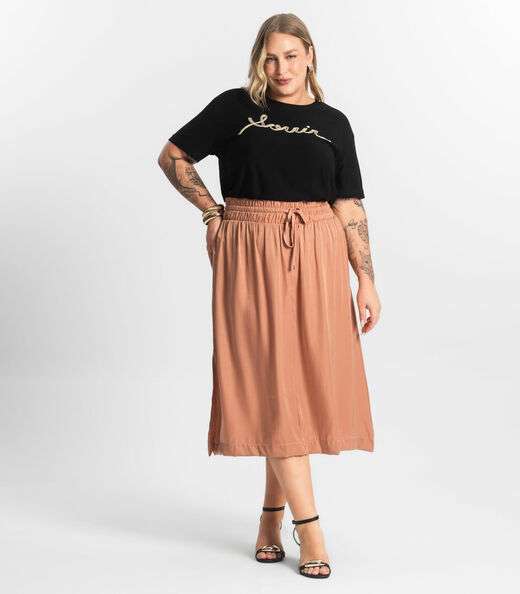 Blusa Viscose Plus Size Secret Glam Preto