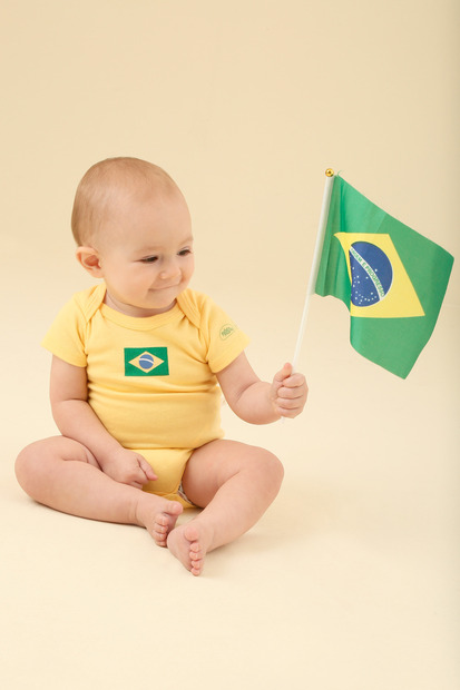Kit Minha Primeira Torcida Unissex Bebê Amarelo Up Baby