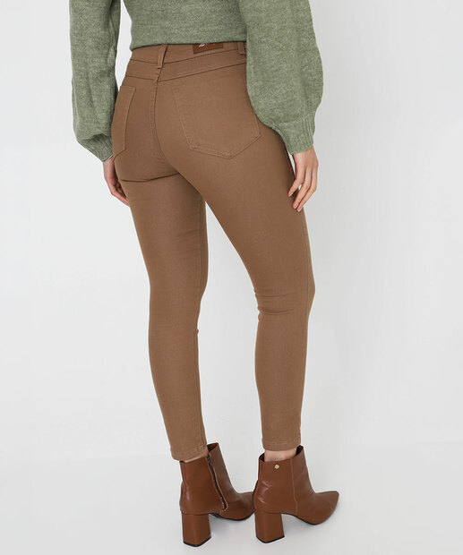 Calça Feminina Sarja Skinny Sawary Marrom