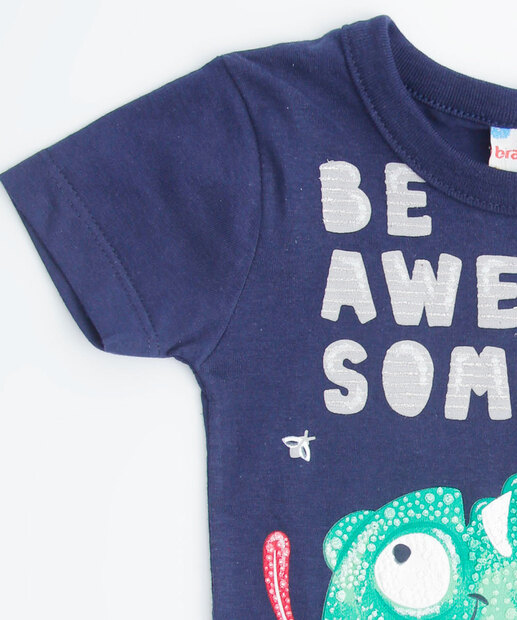 Conjunto Infantil Estampa Camaleão Brandili Tam 3 a 12 Meses 