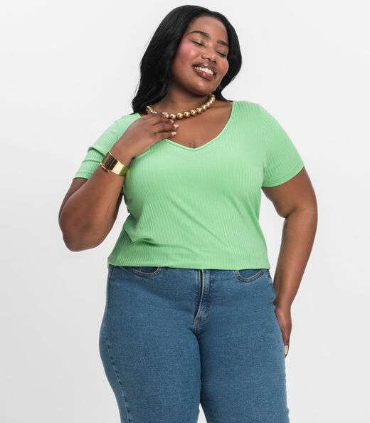 Image_Blusa Feminina Plus Size da Infinita Cor Verde