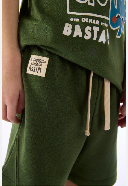 Conjunto Camiseta Short Humor Três e Já