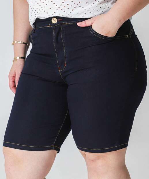Bermuda Plus Size Feminina Jeans Ciclista