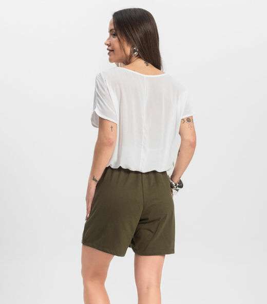 Blusa Feminina manga curta Infinita Cor Branco