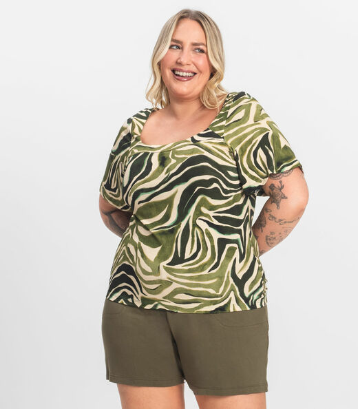 Image_Blusa Manga Curta Plus Size Secret Glam Verde