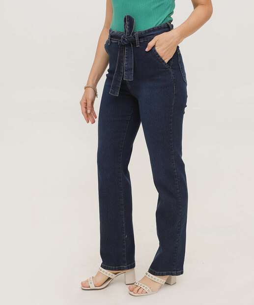  Calça Jeans Reta Clochard Feminina 