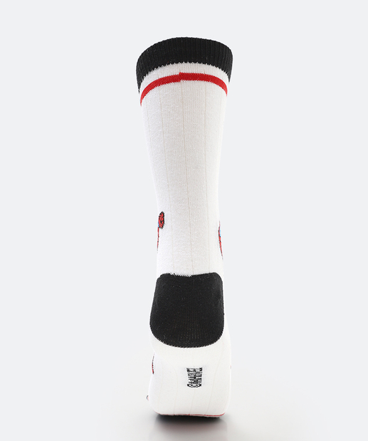 Meia Masculina Cano Longo Homem Aranha Branco