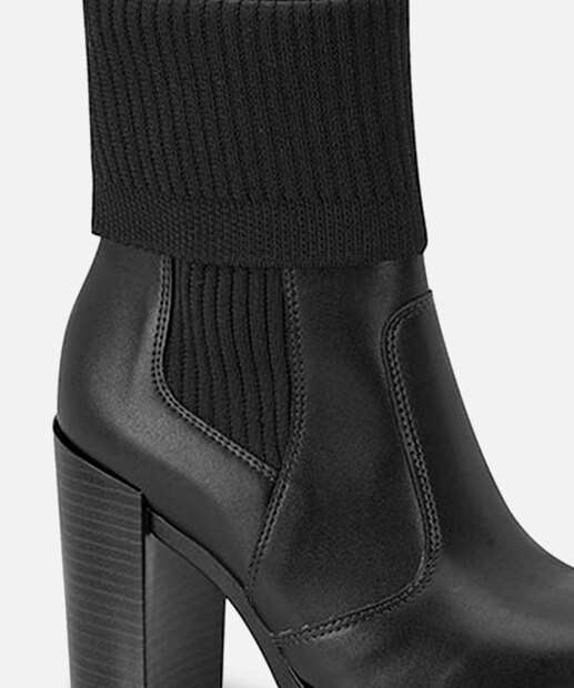 Bota Feminina Cano Curto Tratorada Salto Grosso Moleca 