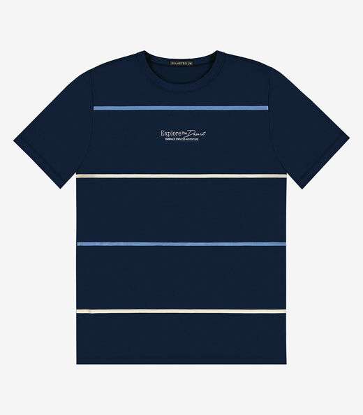 Camiseta Masculina em Meia Malha Diametro Azul