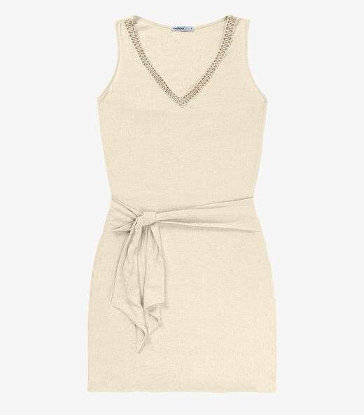 Vestido Curto Linho Strong Feminino Endless Bege