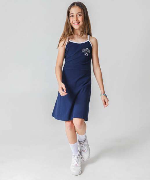 Image_Vestido Juvenil Estampado Alças Finas Marisa 10 a 16 Azul