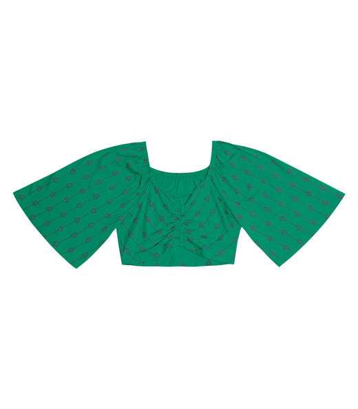 Blusa Cropped Feminina Estampada Rovitex Verde