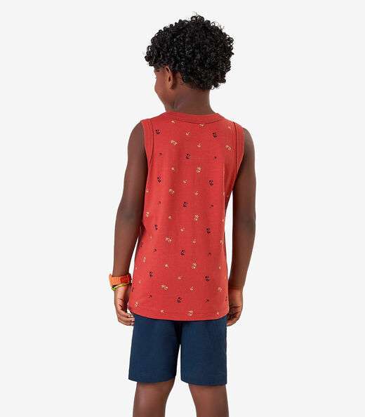 Conjunto Camiseta com Bermuda Meia Malha Rovi Kids Laranja