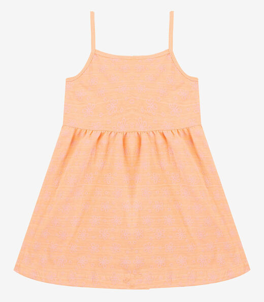 Vestido Infantil Estampado de Alcinha Biju Kids Rosa