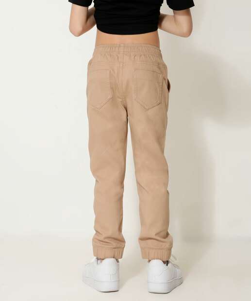 Calça Infantil Jogger Sarja Bolsos MR Tam 4 a 10