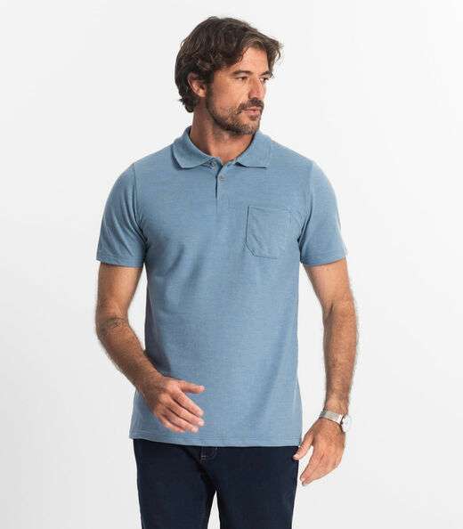 Image_Polo Masculina Pique Diametro Azul