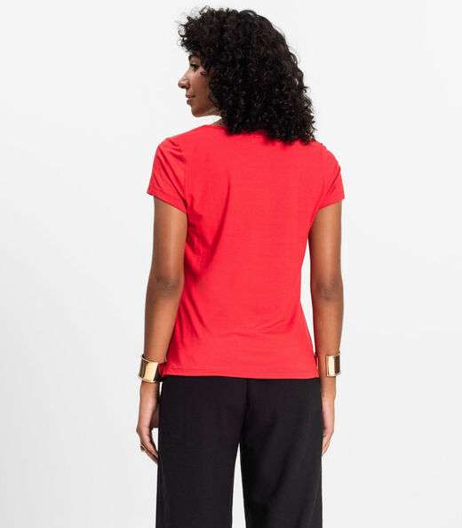 Blusa Feminina Viscotorcion Básica Rovitex Vermelho