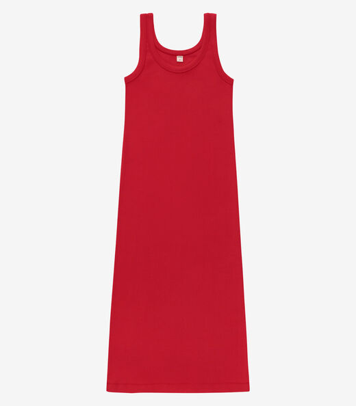 Vestido Midi em Ribana Rovitex Vermelho
