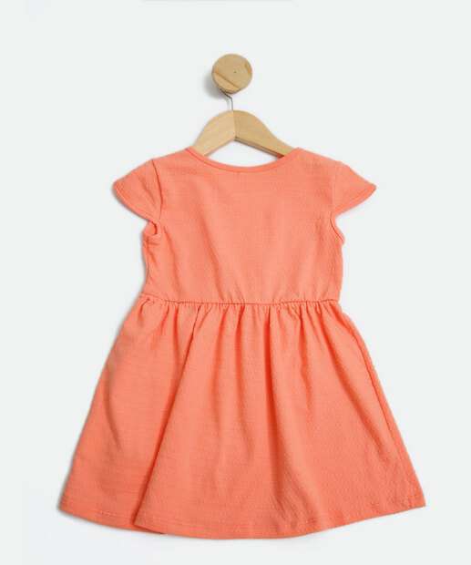 Vestido Infantil Manga Curta Textura Marisa Tam 1 a 4