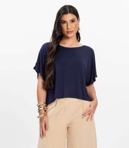 Image_Blusa Feminina com Manga Morcego Rovitex Azul