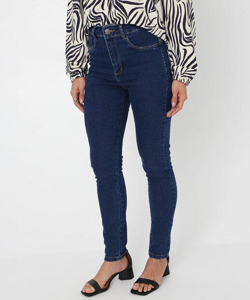 Calça Jeans Skinny Feminina Push Up Sawary Azul