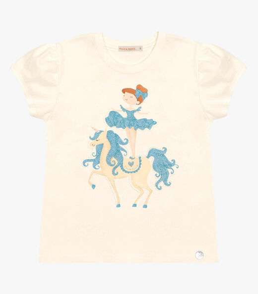 Blusa Infantil Feminina Bailarina Trick Nick Bege