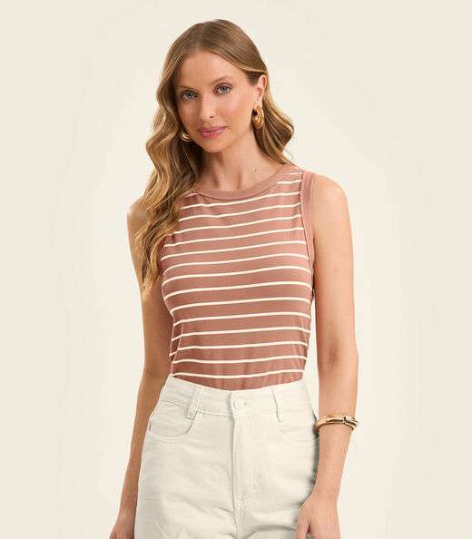 Regata Feminina em Cotton Leve Rovitex Marrom