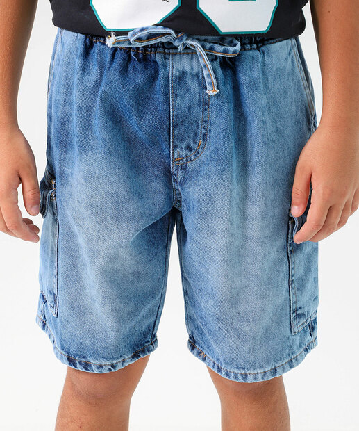 Bermuda Jeans Cargo Infantil Marisa TAM 4 a 10