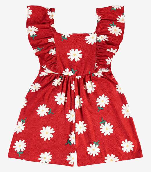 Macaquinho Visco Maquinetada Feminino Rovi Kids Vermelho