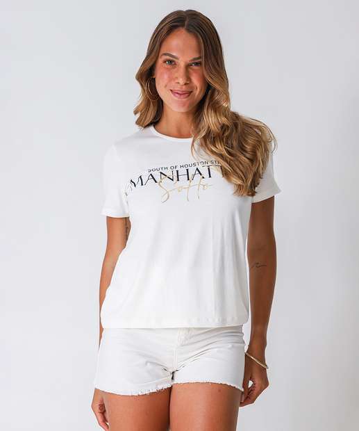 Image_Blusa Feminina Estampada Manga Curta Marisa Off White