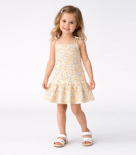 Image_Vestido Infantil Alça Com Laço Nas Pontas Select Amarelo