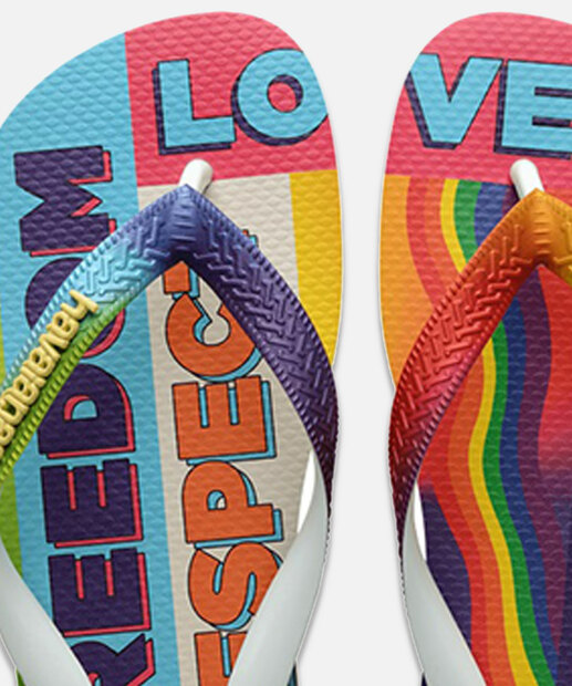 Chinelo Havaianas Feminino Top Pride Rainbow 