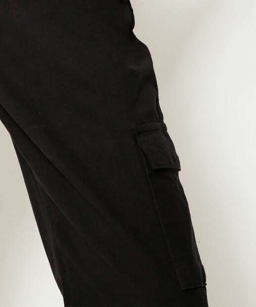 Calça Jogger Feminina Sarja Clochard Bolsos