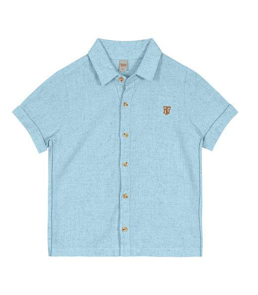 Camisa Infantil Masculina Com Botões Trick Nick Azul