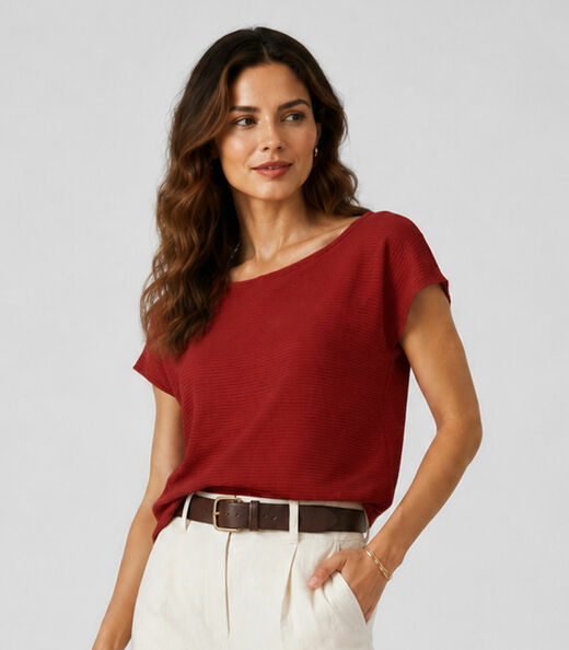 Image_Blusa Feminina Em Tecido Classic Infinita Cor Vermelho