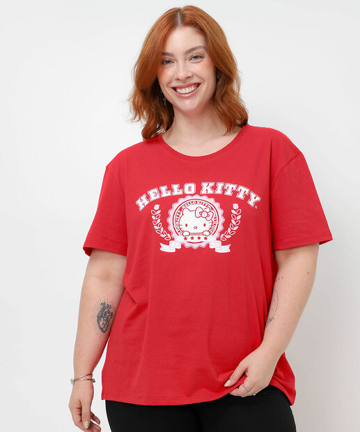Blusa Plus Size Feminina Hello Kitty Vermelho