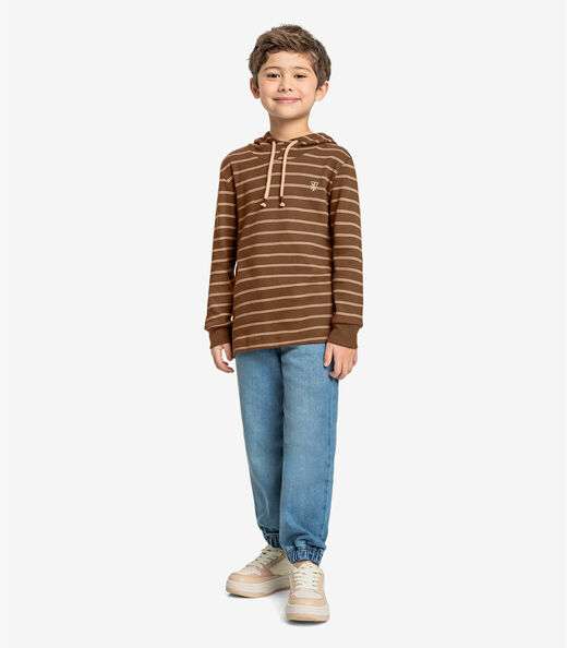 Camiseta Infantil Com Capuz Trick Nick Marrom