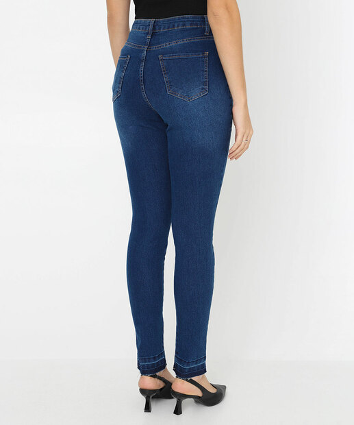 Calça Jeans Skinny Barra Desfiada Feminina Marisa
