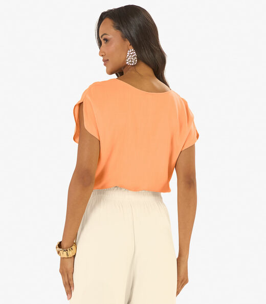 Blusa Feminina Tecido de Viscose Rovitex Laranja