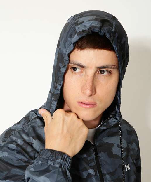 Casaco Masculino Corta Vento Camuflado Capuz MR