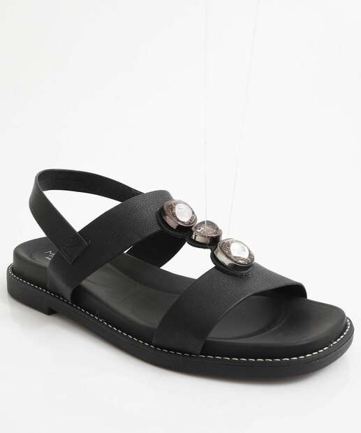 Image_Sandália Feminina Rasteira Pedras Modare Preto