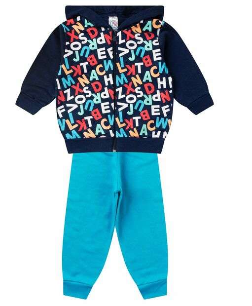 Conjunto De Moletom Infantil Menino Kappes Azul