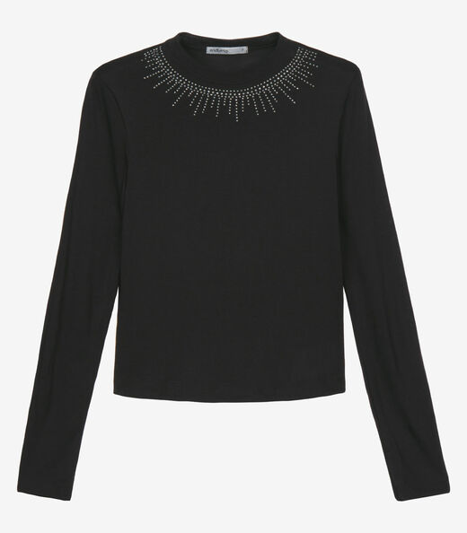 Blusa Feminina Manga Longa em Visco Tricot Endless Preto