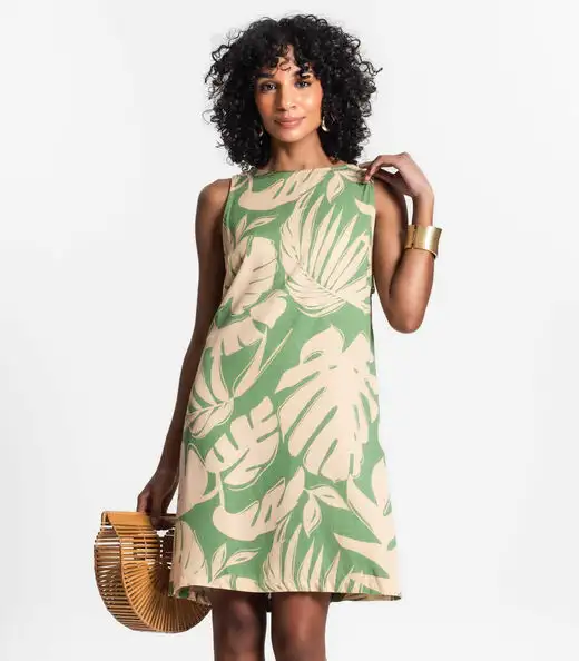 Vestido Feminino Curto De Viscose Select Verde