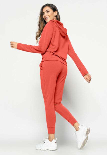 Casaco  Comfy Com Capuz Moletinho Terracota